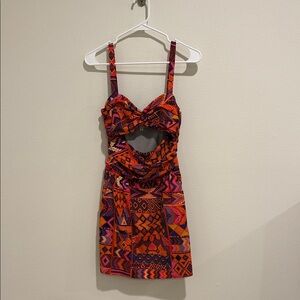 Mara Hoffman Orange and Purple Mini Dress